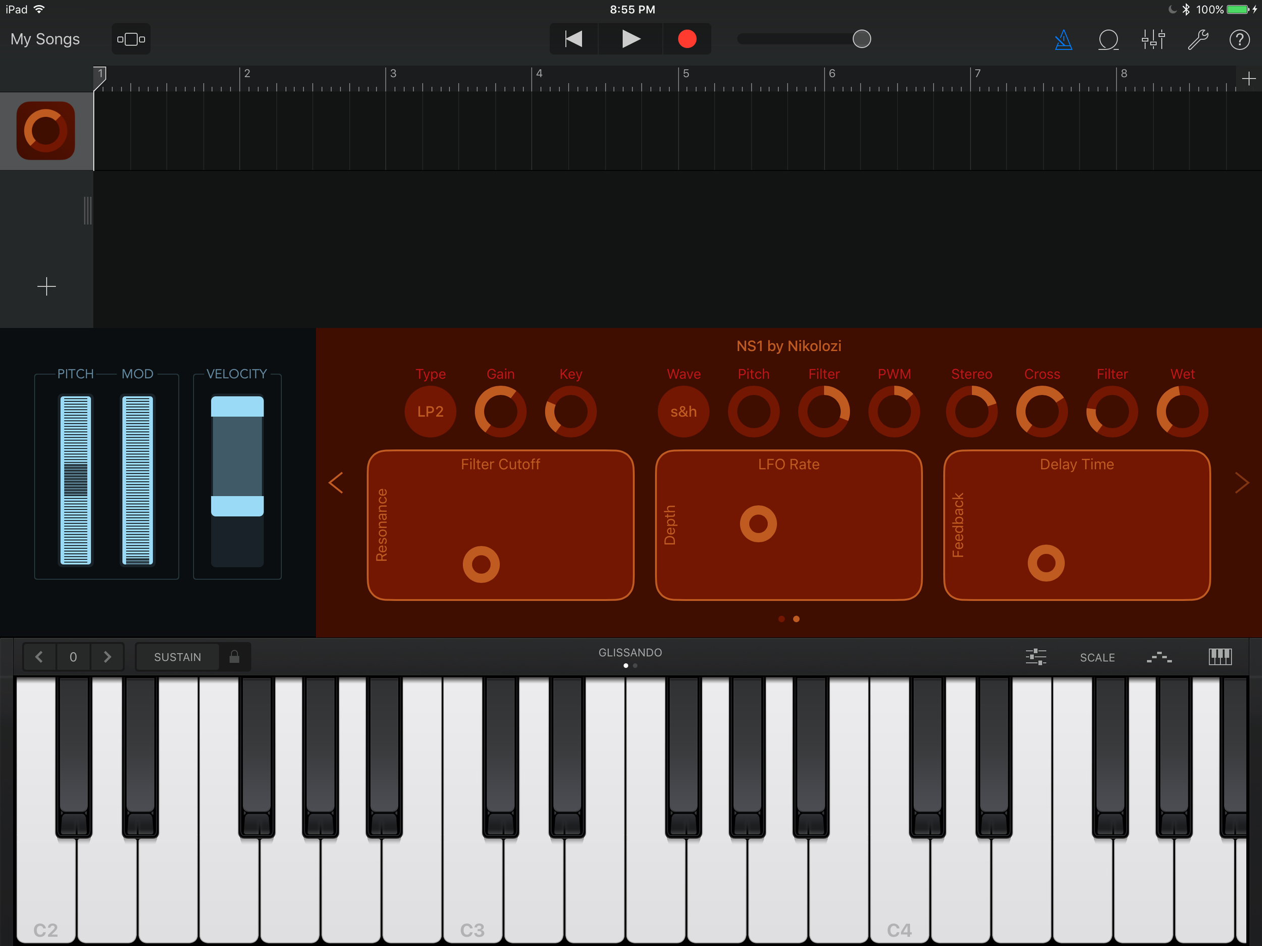 NS1 inside GarageBand