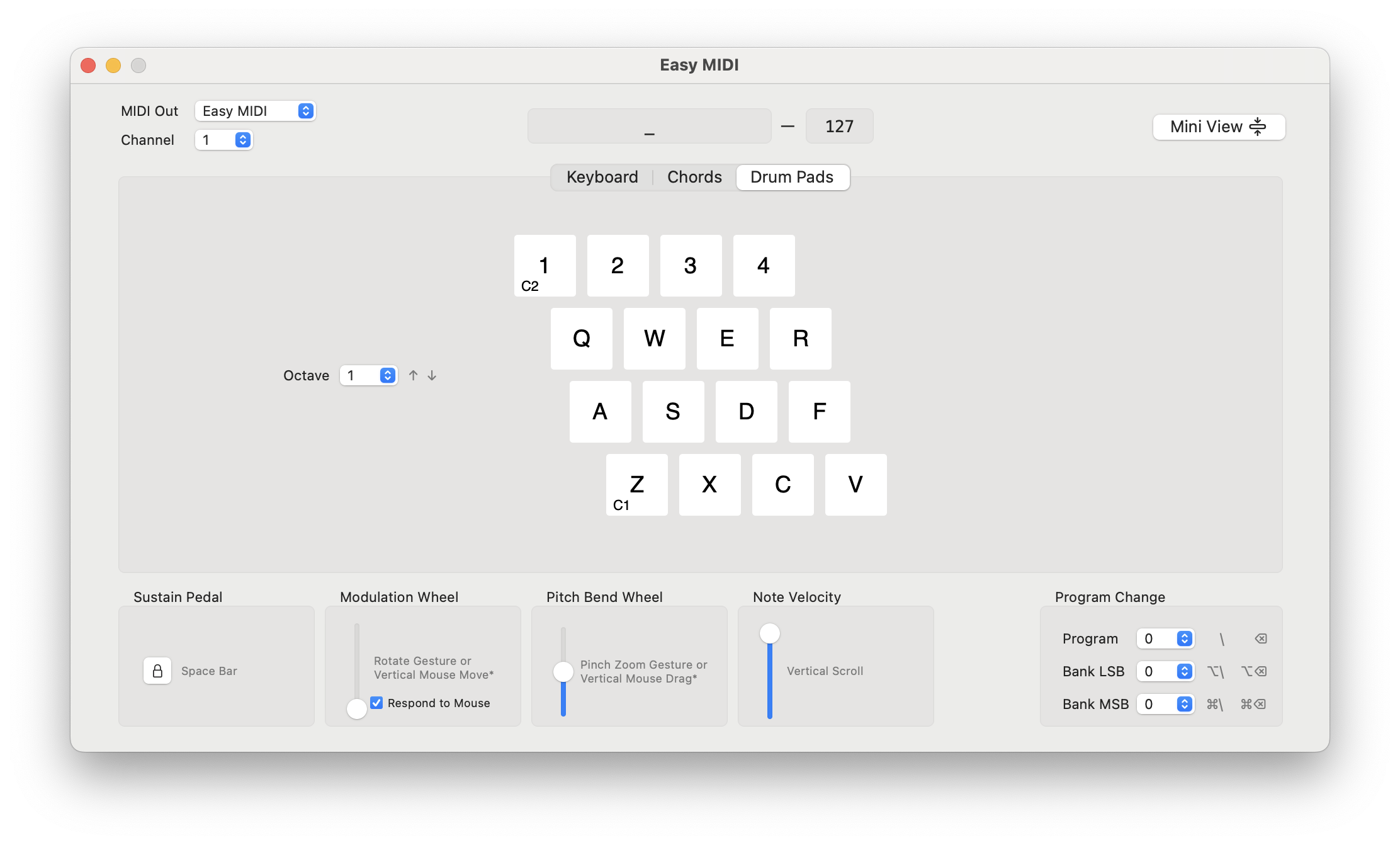 Easy MIDI Drum Pads Tab